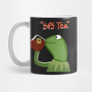 Kermit the frog drinking tea Merch Mug